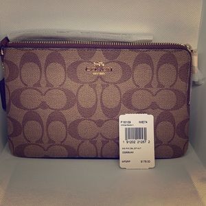 Coach brown double wristlet